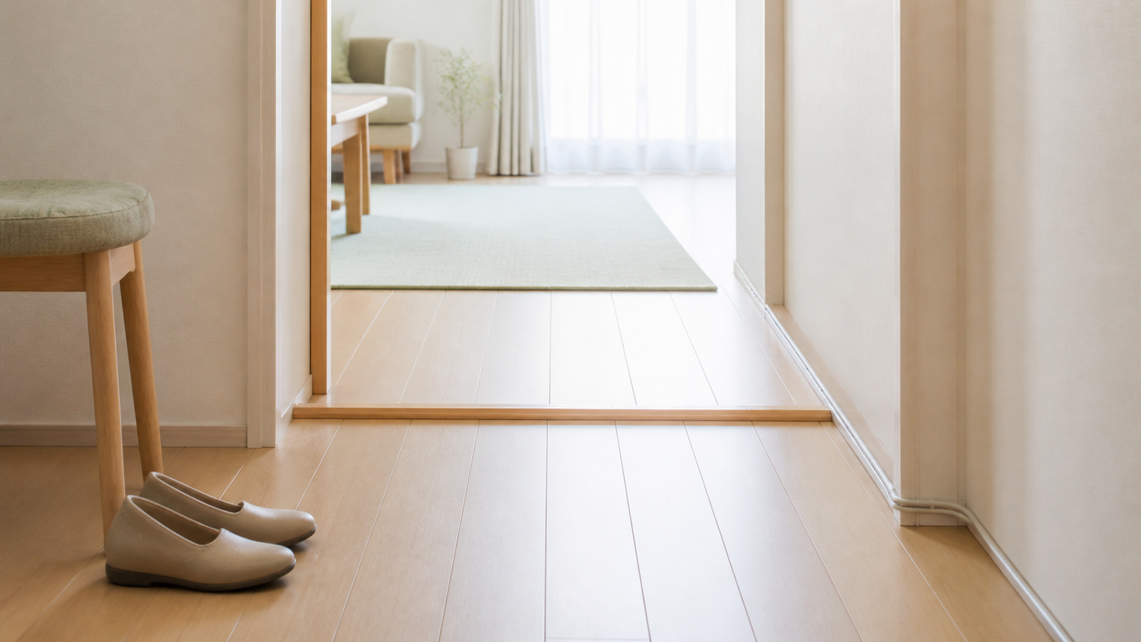 段差と床まわりを整えた、明るく歩きやすい室内の動線